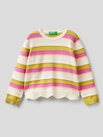 Multi-color Kids' Benetton Striped Viscose Blend Sweaters | AU848019