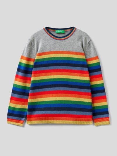 Multi-color Kids' Benetton Striped Wool Blend Sweaters | AU521230