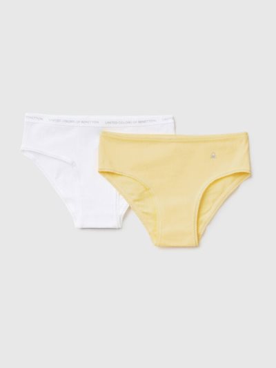 Multi-color Kids' Benetton Two Stretch Cotton Briefs | AU287007