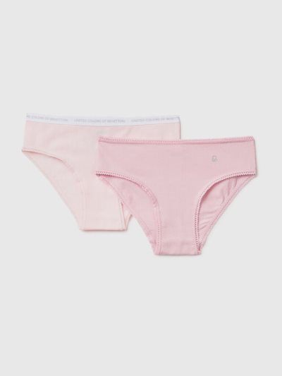 Multi-color Kids' Benetton Two Stretch Cotton Briefs | AU797528