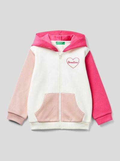 Multi-color Kids' Benetton Warm Embroidered Logo Hoodie | AU140093