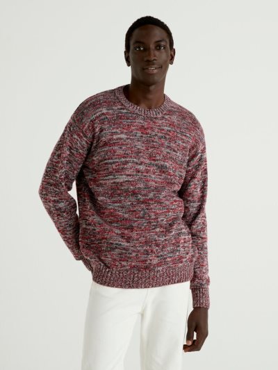 Multicolor Men's Benetton Cashmere Blend Crew Neck Sweaters | AU309387