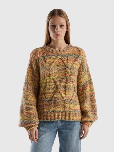 Multicolor Women's Benetton Boxy Fit Crew Neck Sweaters | AU365621