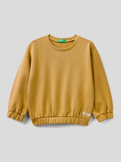 Mustard Kids' Benetton Crew Neck Organic Cotton Sweatshirt | AU830911