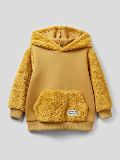 Mustard Kids' Benetton Fur Lined Hoodie | AU555836