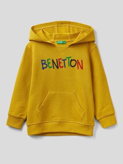 Mustard Kids' Benetton Kangaroo Pocket Hoodie | AU605636