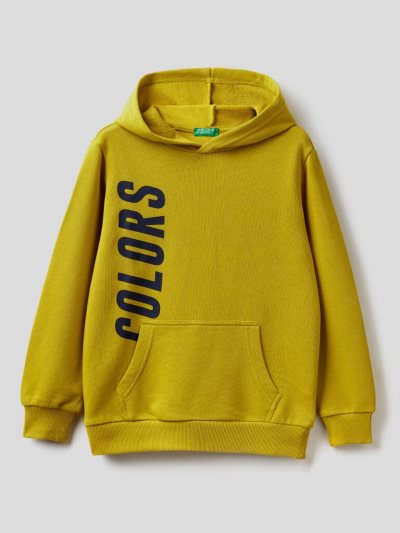 Mustard Kids' Benetton Logo Hoodie | AU511343