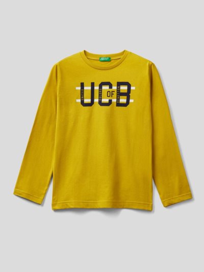 Mustard Kids' Benetton Long Sleeve Organic Cotton T Shirts | AU750196