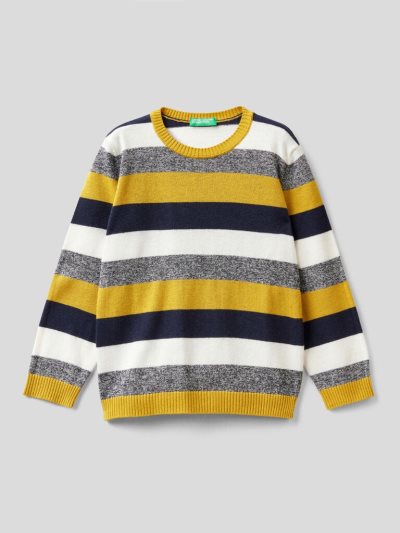 Mustard Kids' Benetton Striped Wool Blend Sweaters | AU636545