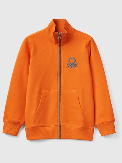 Orange Kids' Benetton Pure Cotton Zip Sweatshirt | AU395868