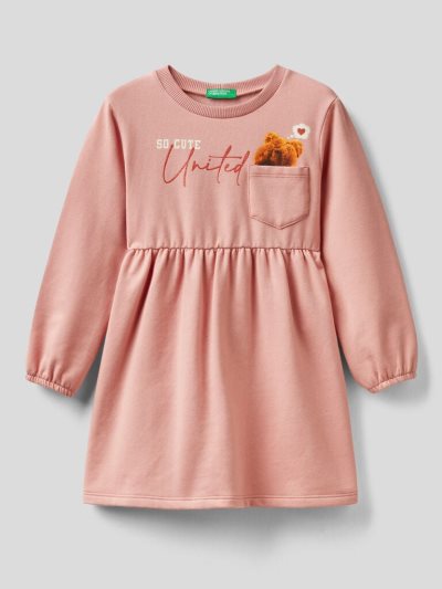 Pastel Pink Kids' Benetton Photo Print Dress | AU700969