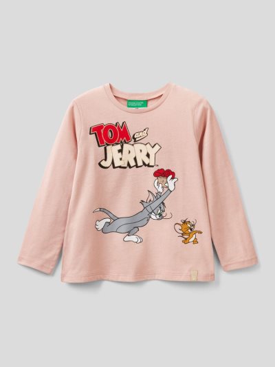 Pastel Pink Kids' Benetton Tom & Jerry Christmas Long Sleeve T-shirts | AU926283