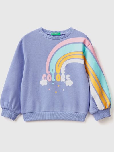 Periwinkle Kids' Benetton Pullover Rainbow Print Sweatshirt | AU204695