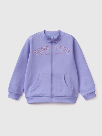 Periwinkle Kids' Benetton Zip Organic Cotton Sweatshirt | AU618567