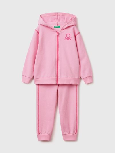 Pink Kids' Benetton 100% Cotton Sweat Tracksuits | AU121688