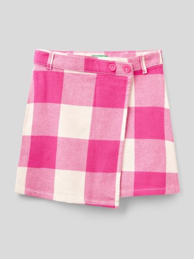 Pink Kids' Benetton Check Wrap Skirts | AU031622