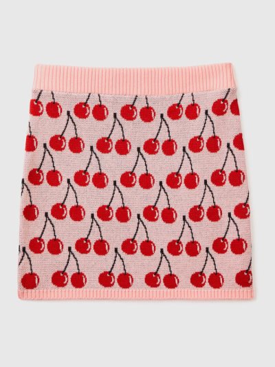 Pink Kids' Benetton Cherry Pattern Mini Skirts | AU256324