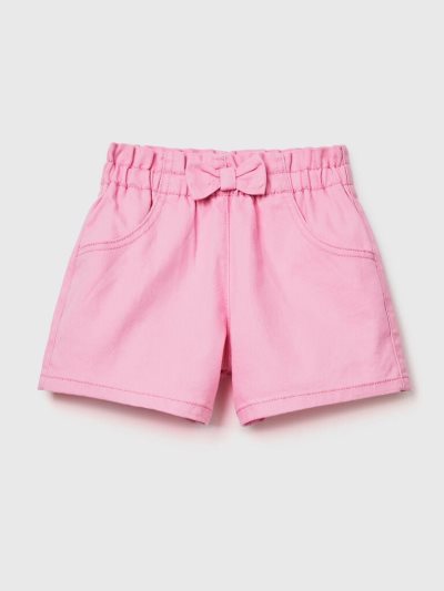 Pink Kids' Benetton Elastic Waist Shorts | AU011728