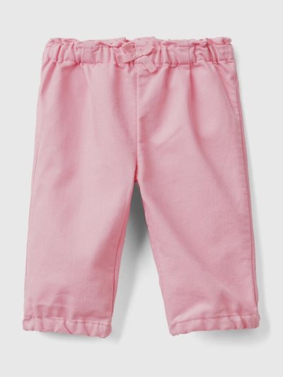 Pink Kids' Benetton Gathered Waist Trousers | AU745147