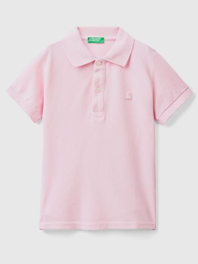 Pink Kids' Benetton Organic Cotton Short Sleeve Polo Shirts | AU191997