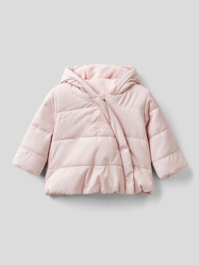 Pink Kids' Benetton Padded Hood Jackets | AU780141