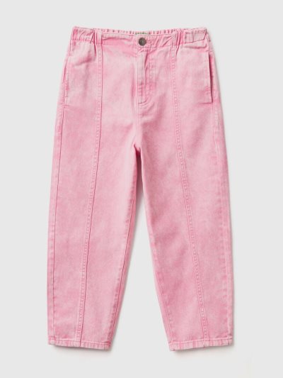 Pink Kids' Benetton Paperbag 100% Cotton Trousers | AU370587