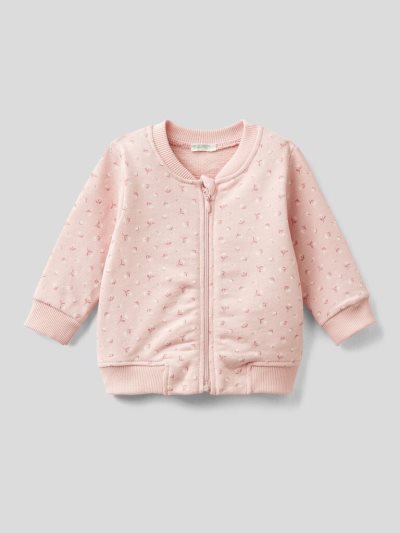 Pink Kids' Benetton Patterned Pure Organic Cotton Sweatshirt | AU615357