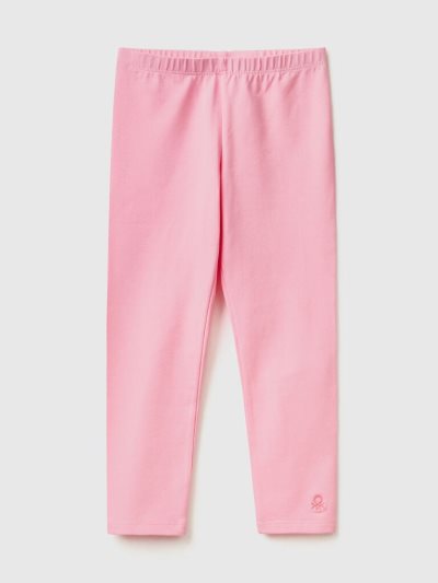 Pink Kids' Benetton Stretch Cotton Leggings | AU586323