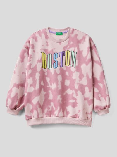 Pink Kids' Benetton Tie-dye Long Sleeve Sweatshirt | AU811854