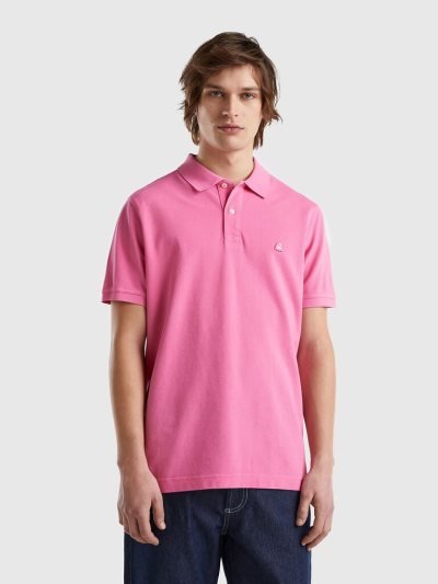 Pink Men's Benetton Regular Fit Short Sleeve Polos | AU516537