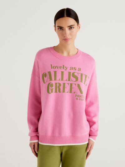 Pink Women's Benetton Benettonxpantone™ Crew Neck Sweaters | AU426857