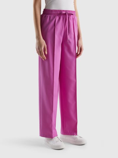 Pink Women's Benetton Flowy Drawstring Trousers | AU449220