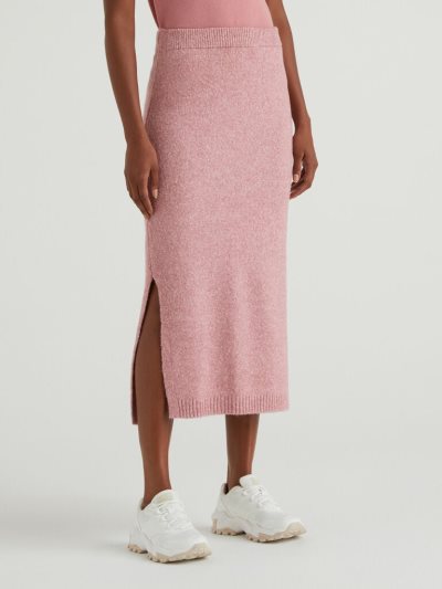 Pink Women's Benetton Knit Midi Skirts | AU674228