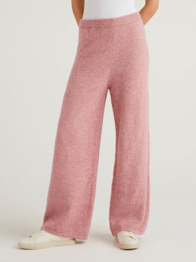 Pink Women's Benetton Knit Palazzo Trousers | AU706227