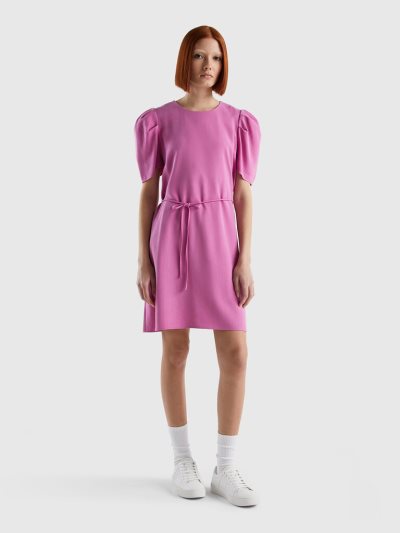 Pink Women's Benetton Viscose Blend Short Dress | AU190497