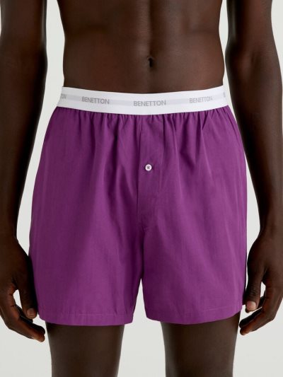 Purple Men's Benetton Logoed Elastic Boxers | AU913665