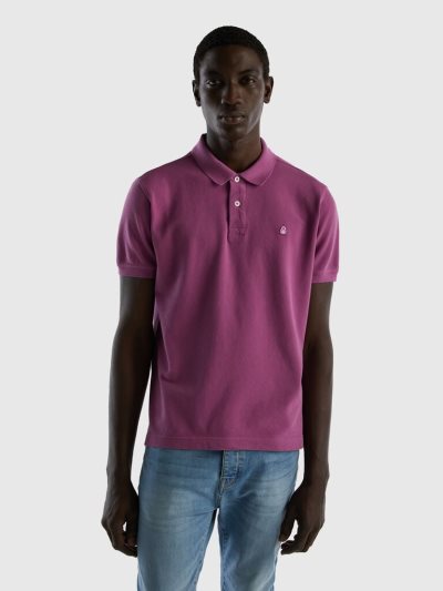 Purple Men's Benetton Regular Fit Short Sleeve Polos | AU874904