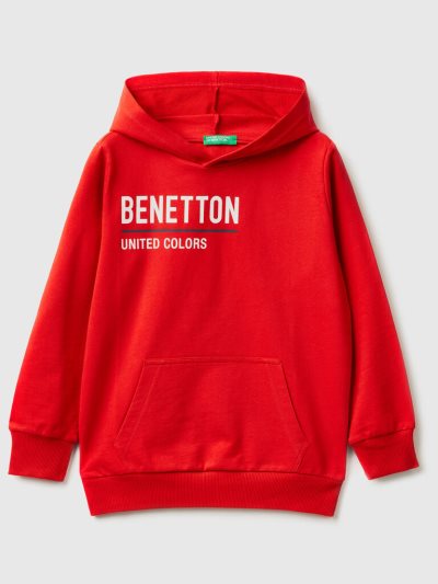 Red Kids' Benetton 100% Cotton Hoodie | AU022149