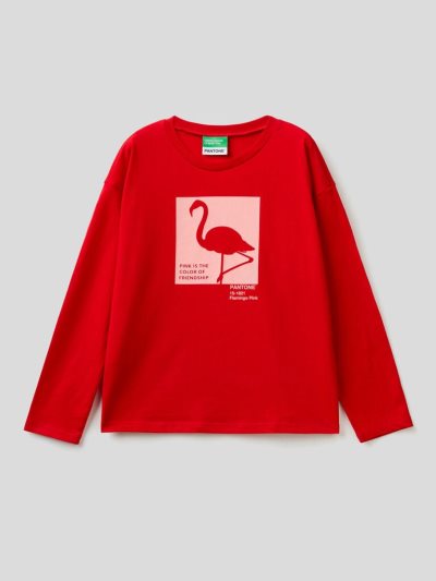 Red Kids' Benetton Benettonxpantone™ Long Sleeve T-shirts | AU363280