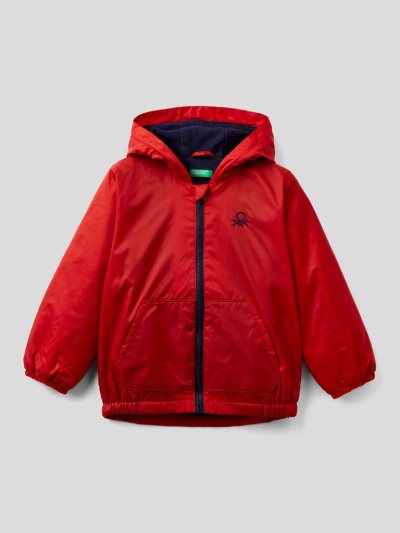 Red Kids' Benetton Hood And Pockets Light Jackets | AU288839