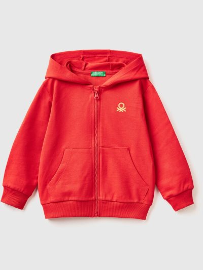 Red Kids' Benetton Logo Hoodie | AU235518