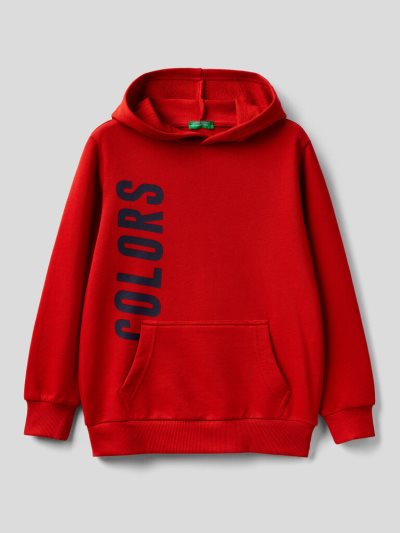 Red Kids' Benetton Logo Hoodie | AU348300