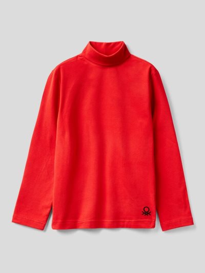 Red Kids' Benetton Long Sleeve Turtle Neck T Shirts | AU057696