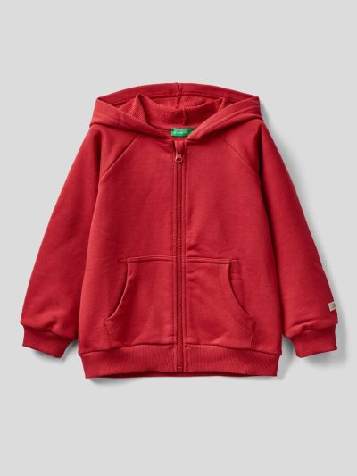 Red Kids' Benetton Organic Cotton Hoodie | AU548043