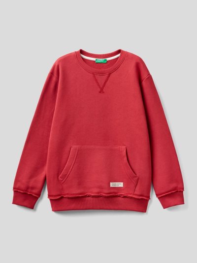 Red Kids' Benetton Organic Cotton Sweatshirt | AU113241