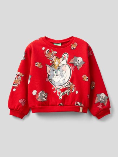 Red Kids' Benetton Oversized Tom & Jerry Sweatshirt | AU020043