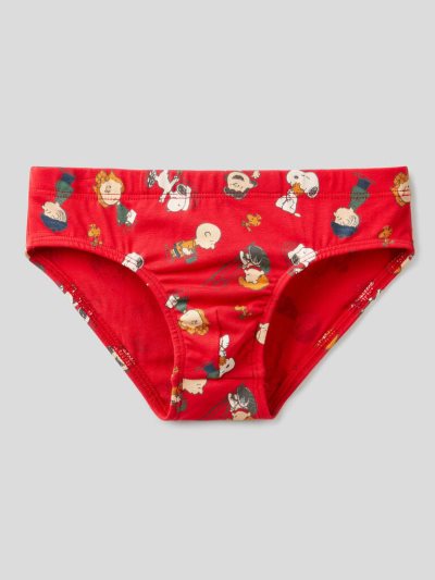 Red Kids' Benetton Peanuts Christmas Boxers | AU797823