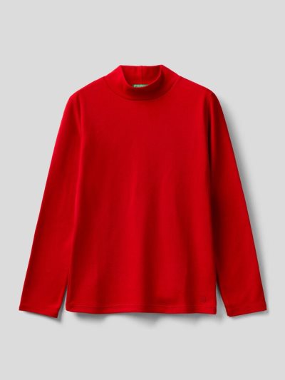 Red Kids' Benetton Pure Organic Cotton Long Sleeve T-shirts | AU098886