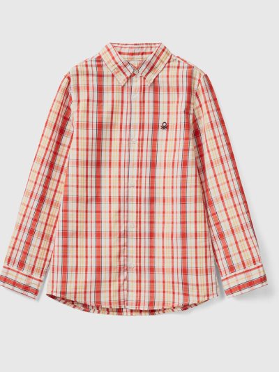 Red Kids' Benetton Sporty 100% Cotton Shirts | AU052402