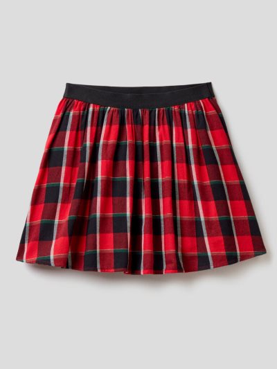 Red Kids' Benetton Tartan Flannel Skirts | AU088458